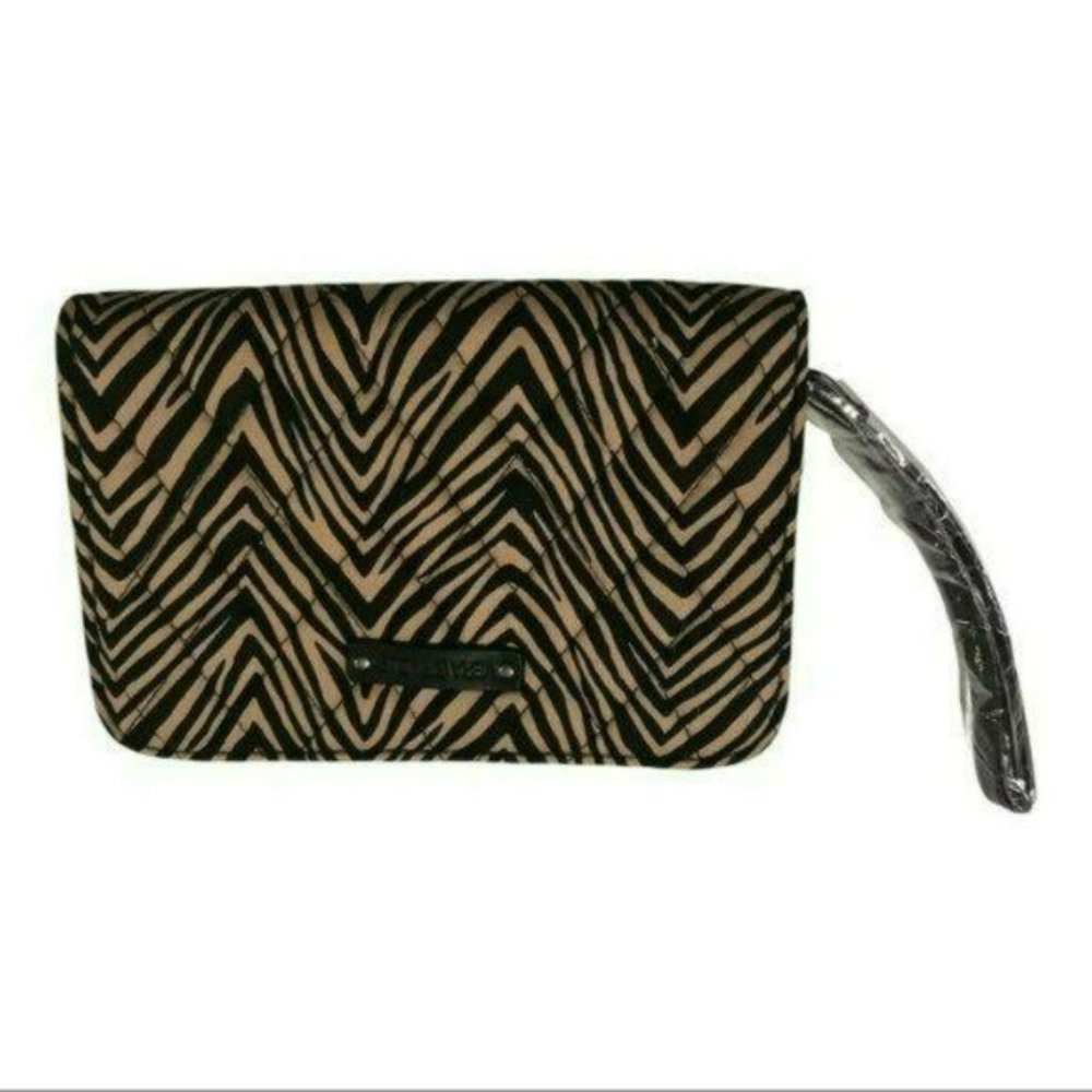 Vera Bradley Zip-Around Wristlet Zebra Tan and Black New With Tags